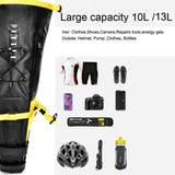 Waterproof 13L Bike Saddle Bag Foldable Rear Tail Trunk Yellow-4