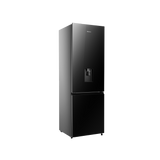Hisense Bottom Fridge Freezer with Water Dispenser – Black Glass