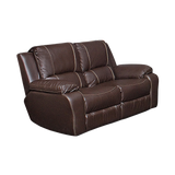 Lyla Brown 2 Division Static Leatherette Couch