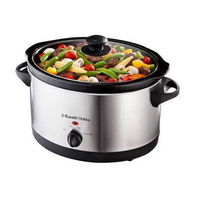 Russell Hobbs 6.5L Oval Slow Cooker – Stainless Steel