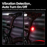 Tail Light Auto Brake Sensing Bicycle Rear Light Black-2