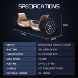 NNEDSZ BULLET SX-4000 Hoverboard Scooter, 8.5" Wheels, 700W Brushless, Superior Self Balancing System, UL Certified, LED Lights, Carry Bag, Bronze