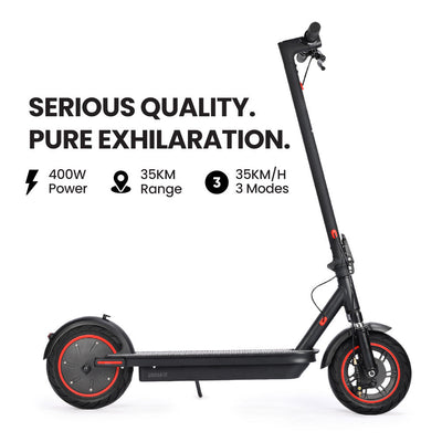 NNEDSZ ALPHA Urban 10 Electric Scooter, 35km/h, Suspension, 35km Range, 10-Inch Wheels, Brushless Motor, Free APP, Motorised Commuter eScooter for Adults, Black